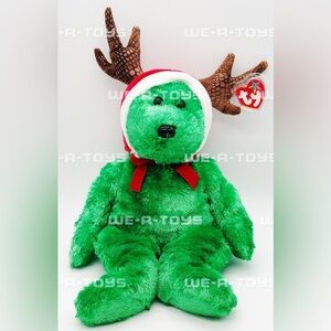 Ty Beanie Buddy Holiday Teddy Green Reindeer
Hat Plush Toy 2002 With Tag NEW